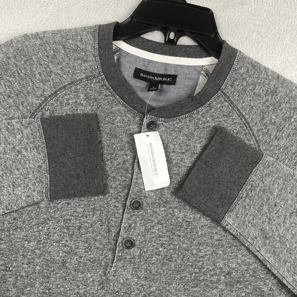 Banana Republic Other - New Banana Republic Henley Shirt Mens Large Heather Gray Long Sleeve Preppy NWT